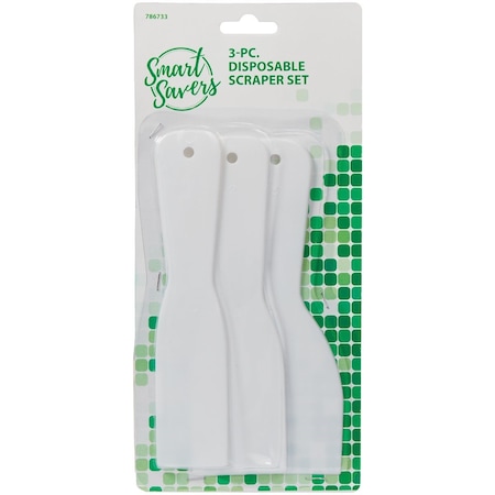 Smart Savers Plastic Disposable Putty Knife Scraper Set, 3-Piece 080025